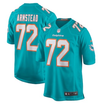 mens nike terron armstead aqua miami dolphins game jersey